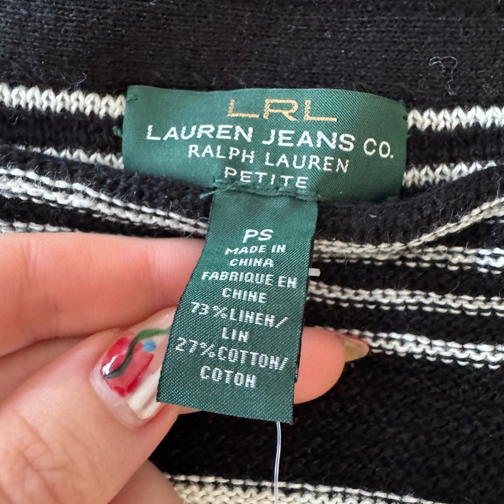 Ralph Lauren Black and White Striped Sweater - Picture 2 of 4